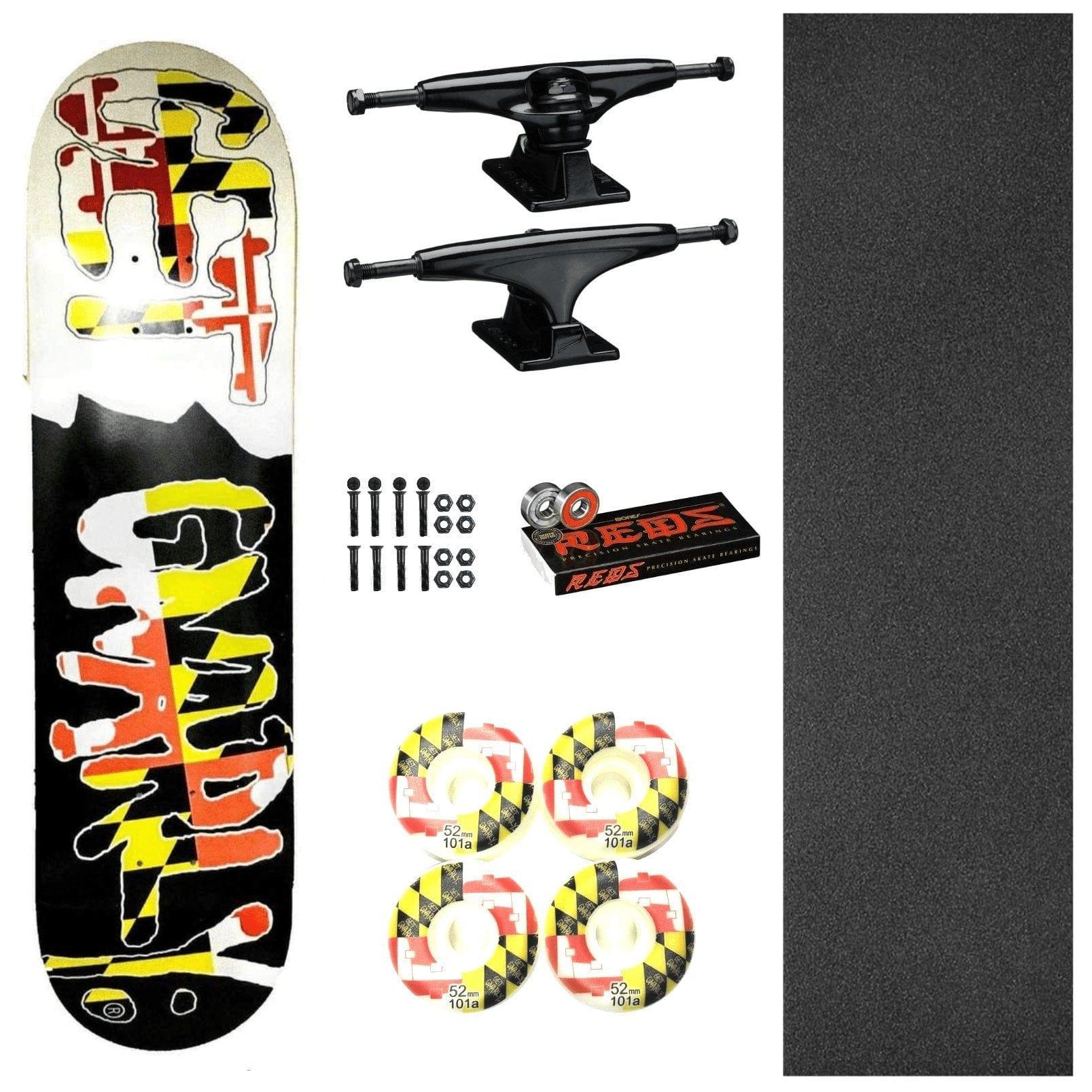 Get Gnarly Maryland Flag Skateboard Complete-Completes-Get Gnarly 
