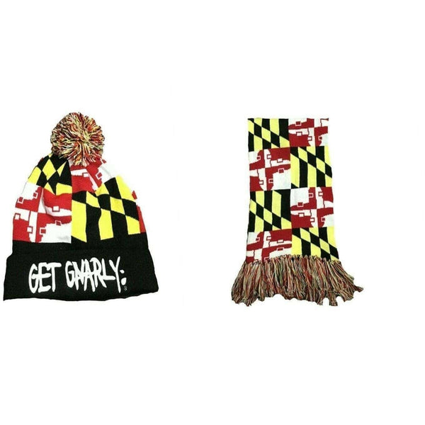 Get Gnarly Maryland Skate Flag Pom Beanie-Beanie-Get Gnarly 