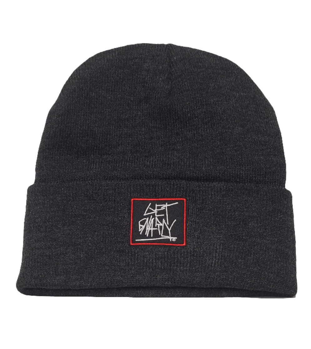 Get Gnarly Deathstix Box Logo Charcoal Beanie-Beanie-Get Gnarly 
