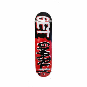 Wood Stain Logo Skateboard Deck Red-Deck-Get Gnarly 