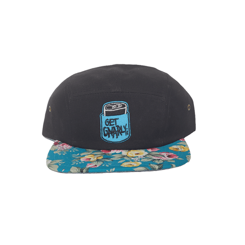 Koozie Logo Five Panel Black/Teal Floral-Hat-Get Gnarly 