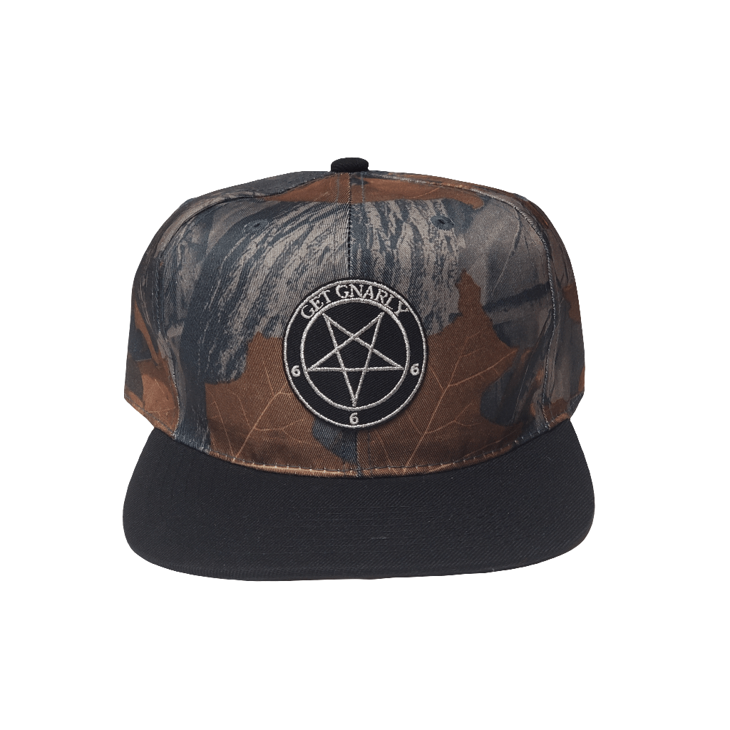Pentagram Snapback Grey Woods Camo-Hat-Get Gnarly 